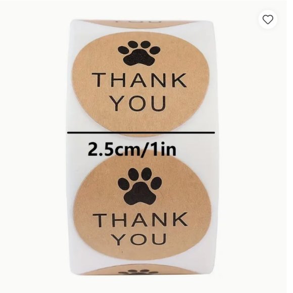 Thank you Stickers - Paw Prints 500 pcs - NWT - Picture 2 of 3
